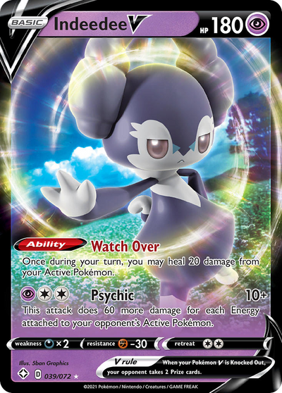 Indeedee V ' 72 Shining Fates Holofoil