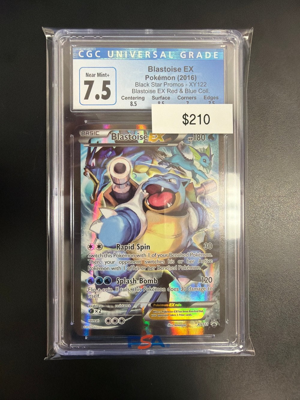 Pokemon 2016 Blastoise EX #XY122 CGC 7.5