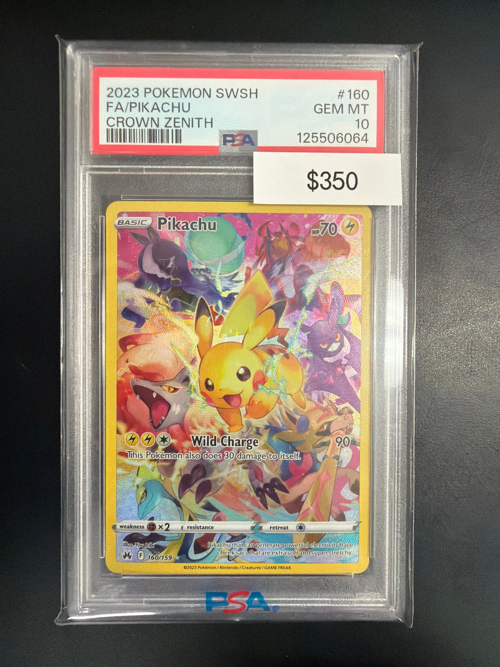 Pokemon Pikachu Crown Zenith #160 PSA 10