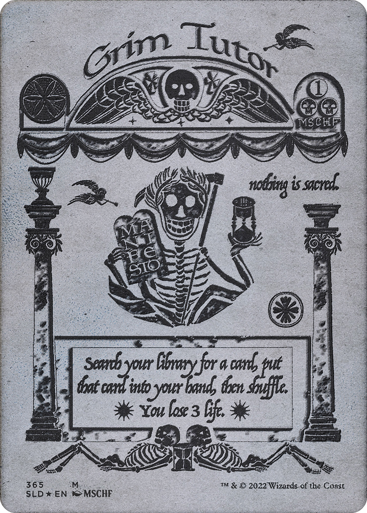 Grim Tutor (SLD-365) - Secret Lair Drop (Borderless) Foil