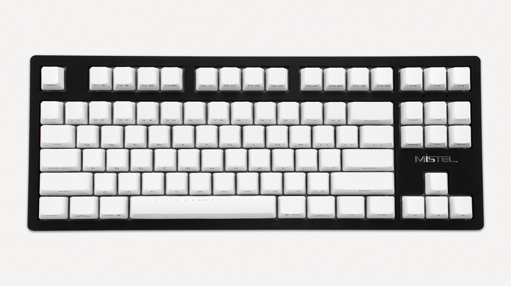 Mistel Sleeker Black Aluminum TKL White LED Dye Sub PBT Mechanical Keyboard