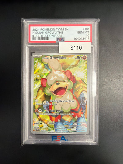 Pokemon Twilight Masquerade Hisuian Growlithe #181 PSA 10