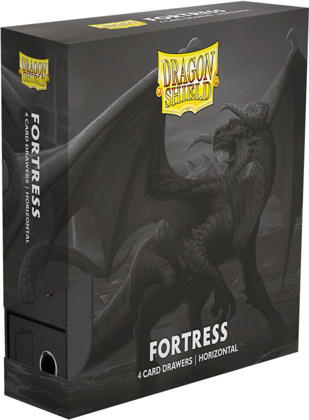 Dragon Shield Fortress Card Drawers - Horizontal 4 Row - 2480+ - Black