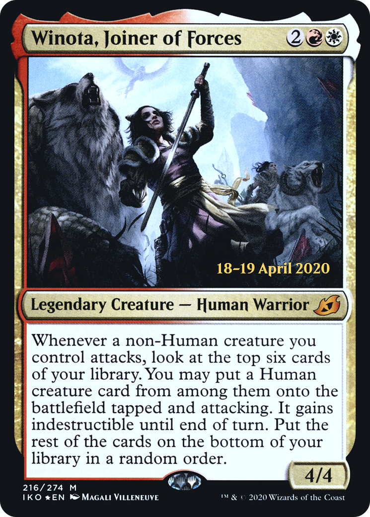 Winota, Joiner of Forces (PRE-216S) - Ikoria: Lair of Behemoths Promos Foil