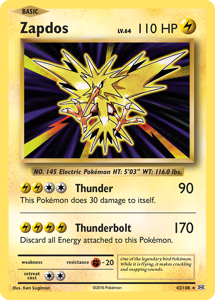 Zapdos 42 108 Evolutions Reverse Holofoil
