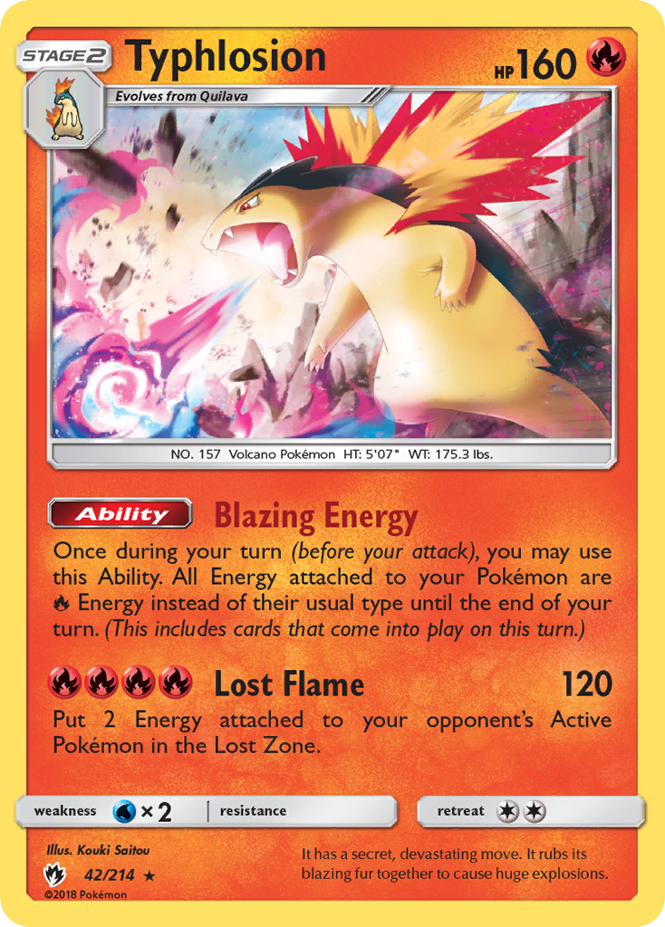 Typhlosion 42 214 Lost Thunder Reverse Holofoil