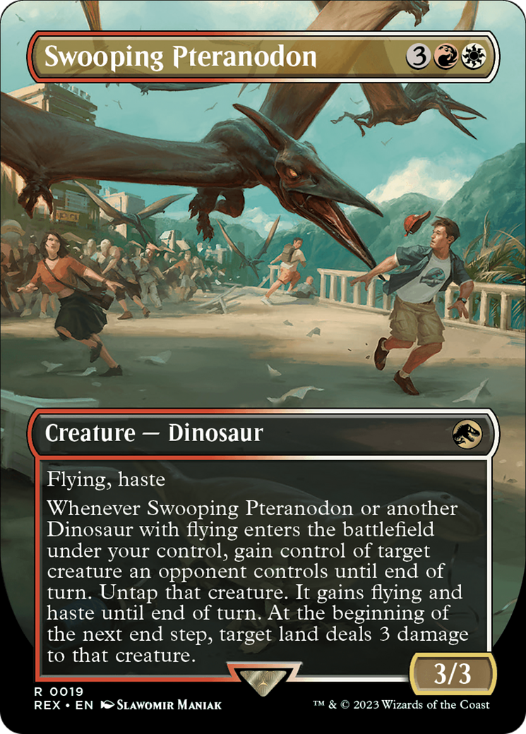 Swooping Pteranodon (Borderless) (REX-019) - Jurassic World Collection (Borderless) Foil