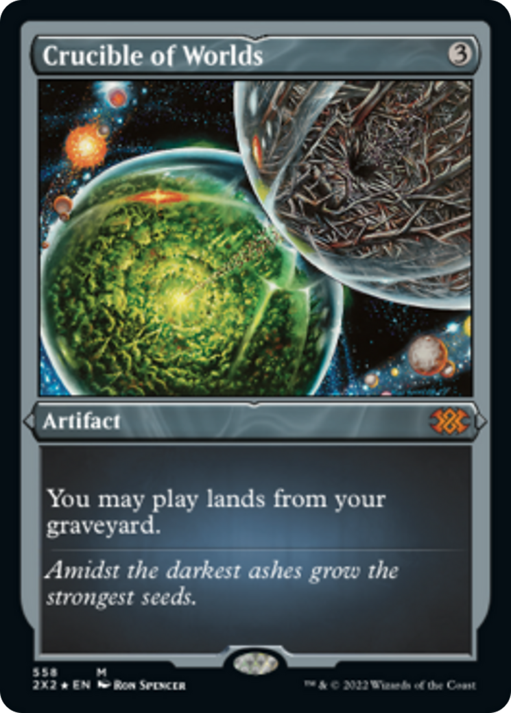 Crucible of Worlds (2X2-558) - Double Masters 2022 Etched Foil