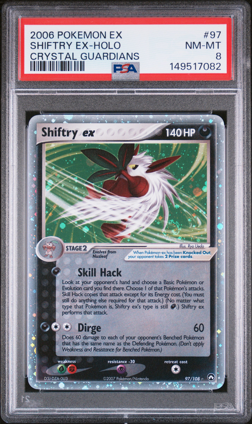 PSA 8 SHIFTRY EX-HOLO CRYSTAL GUARDIANS