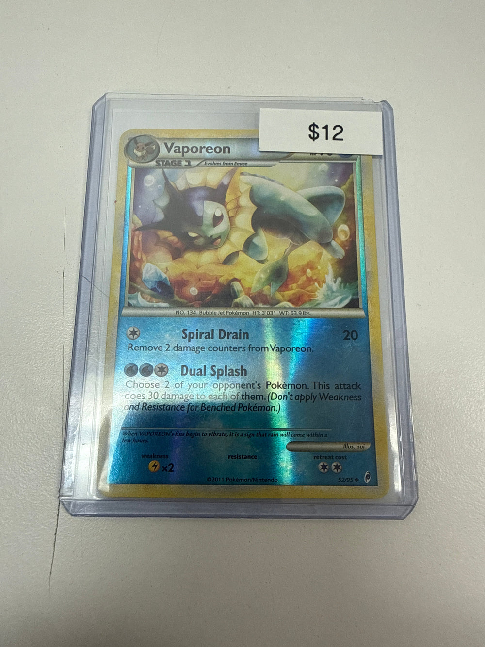 Pokemon Vaporeon Rev Holo #52/95