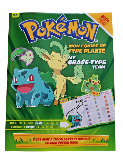 Pokemon My GRASS Type Sticker & Activity Book - EN/FR