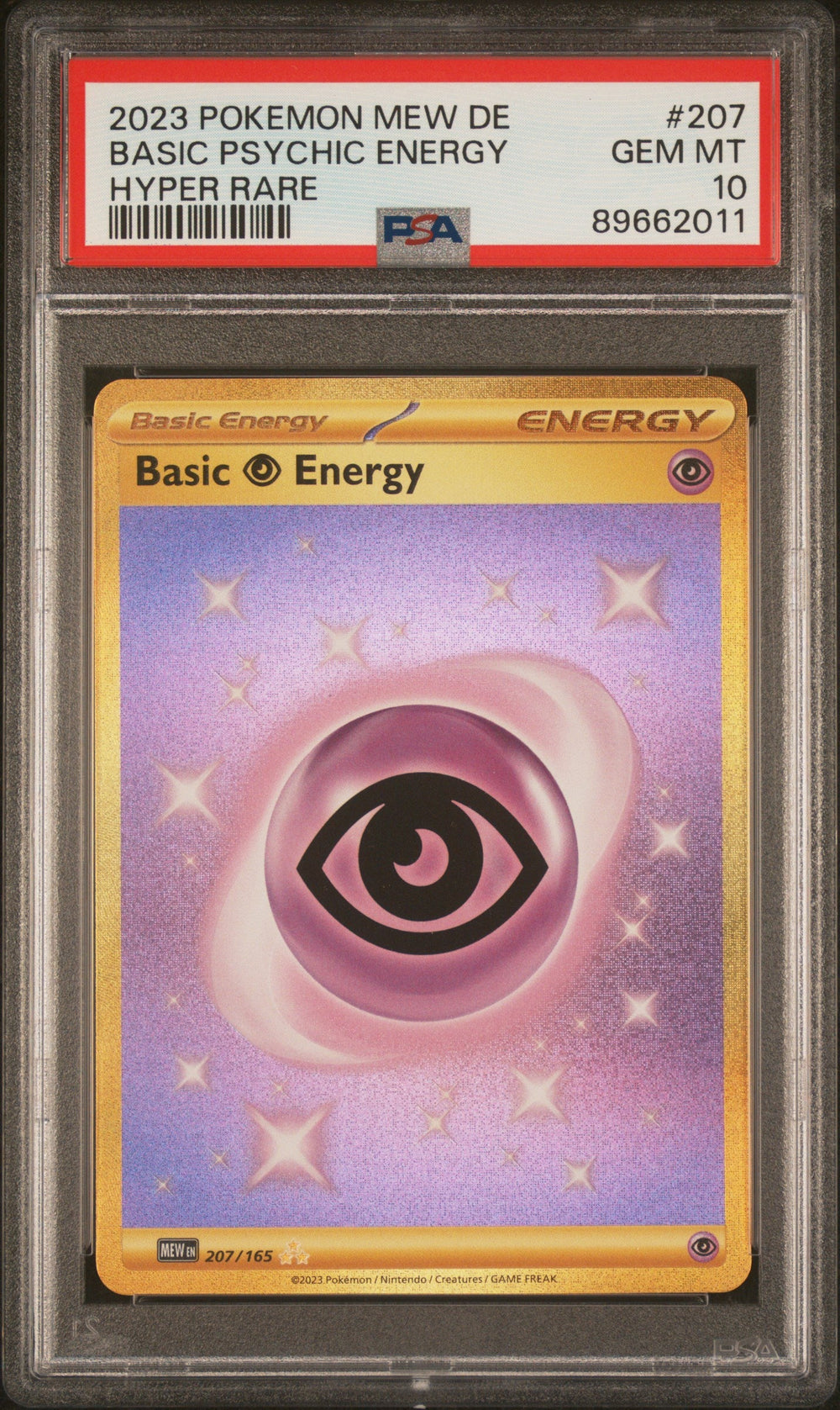 PSA MISLABELED AS GERMAN Basic Psychic Energy  PSA 10 German Mew 151 #207