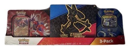 Costco Collector 3-Pack Crown Zenith ETB Paldea Legends Tins - SEALED