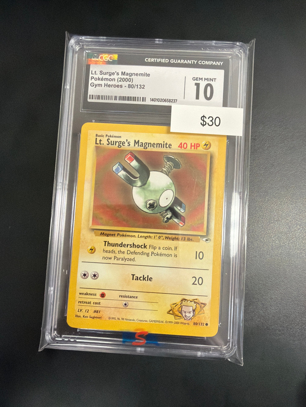 Pokemon Lt. Surge Magneton #80 CGC 10