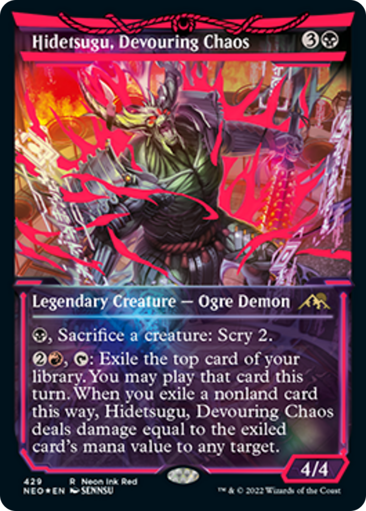 Hidetsugu, Devouring Chaos (NEO-429) - Kamigawa: Neon Dynasty: (Showcase) Foil