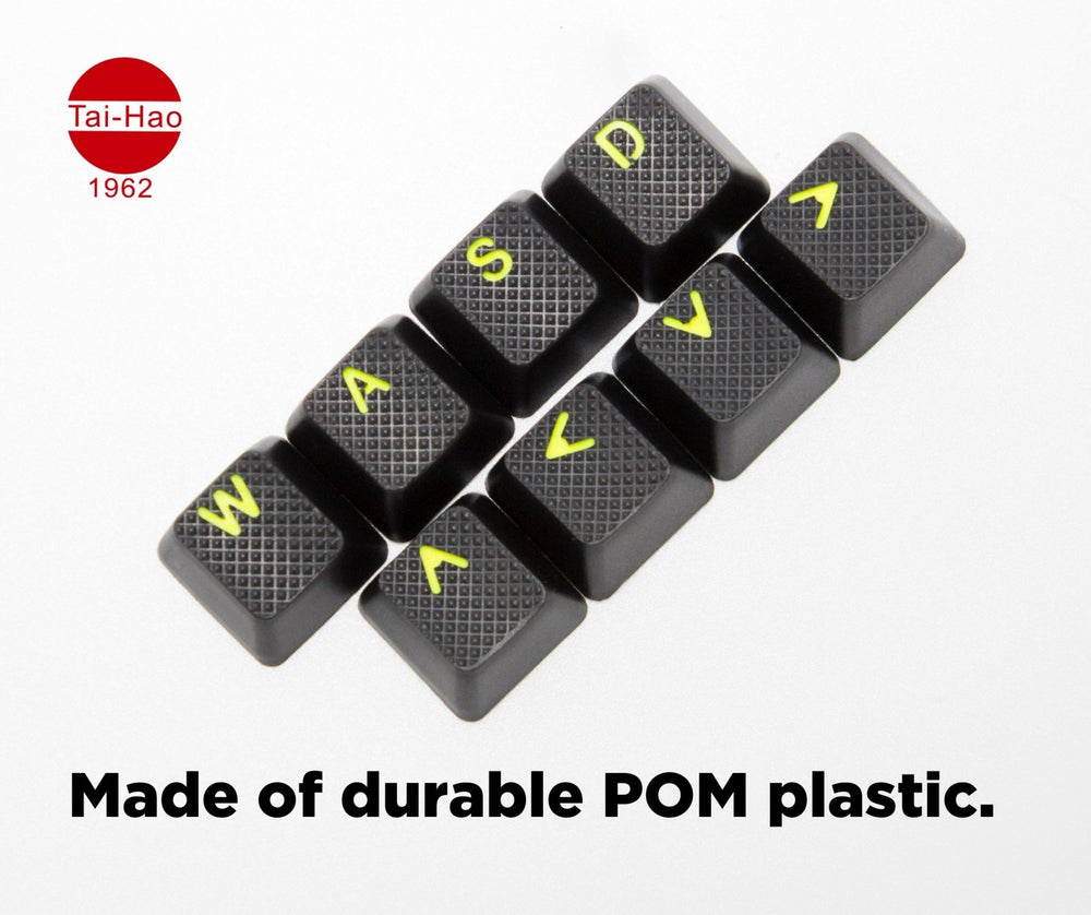 Tai-Hao Black w/ Green Legends 8 Key OEM Profile Double Shot POM Keycap Set