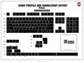 Tai-Hao White on Black 130 Key Cubic Double Shot ABS Keycap Set