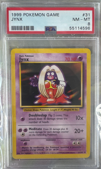 1999 POKEMON GAME #31 JYNX PSA 8