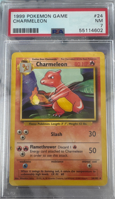 1999 POKEMON GAME CHARMELEON #24 PSA 7
