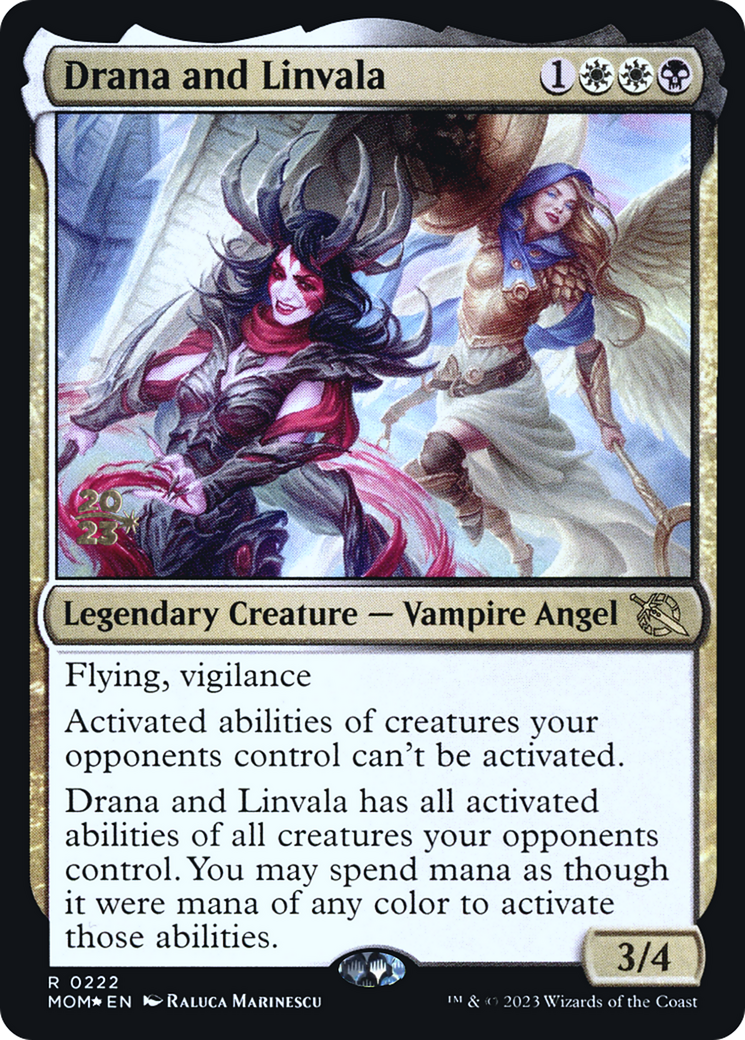 Drana and Linvala (PRE-222S) - March of the Machine Promos Foil
