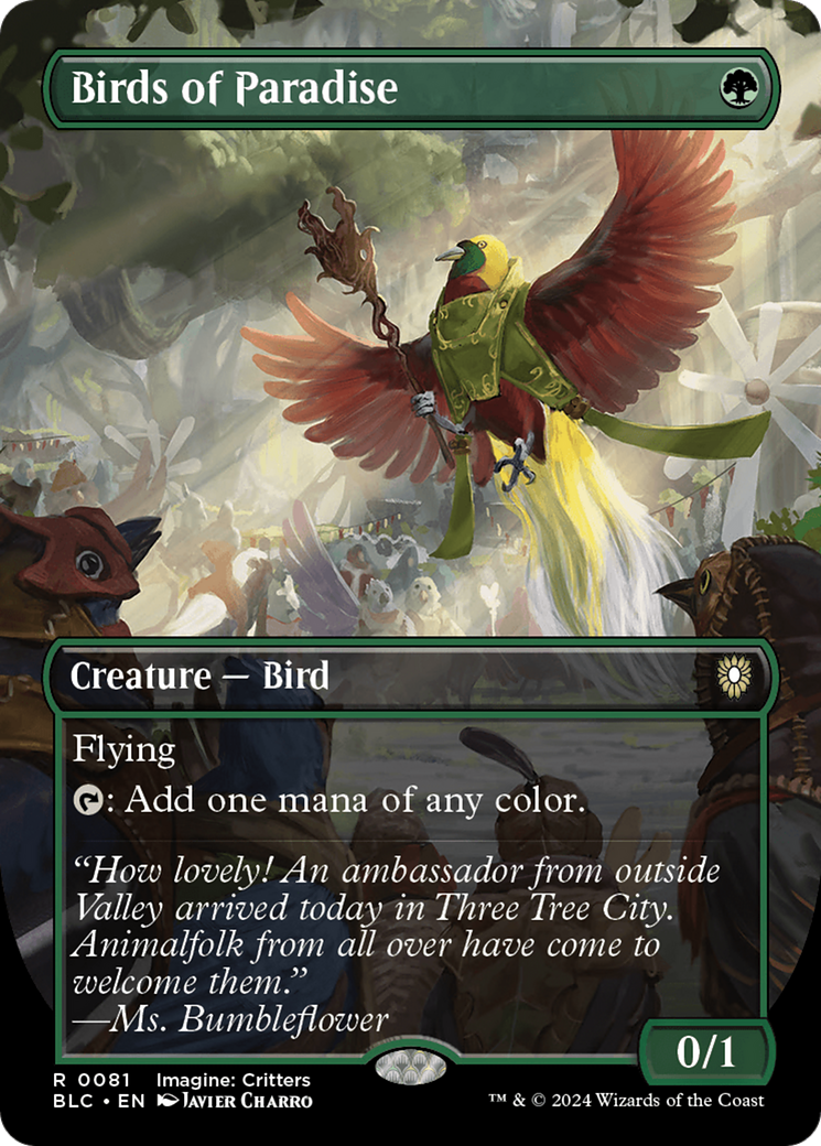 Birds of Paradise (BLC-081) - Bloomburrow Commander (Borderless) Foil