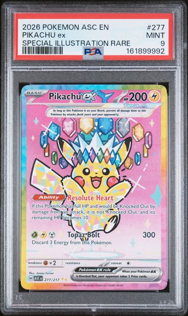 2026 POKEMON ASC EN-ASCENDED HEROES #277 PIKACHU ex SPECIAL ILLUSTRATION RARE PSA 9