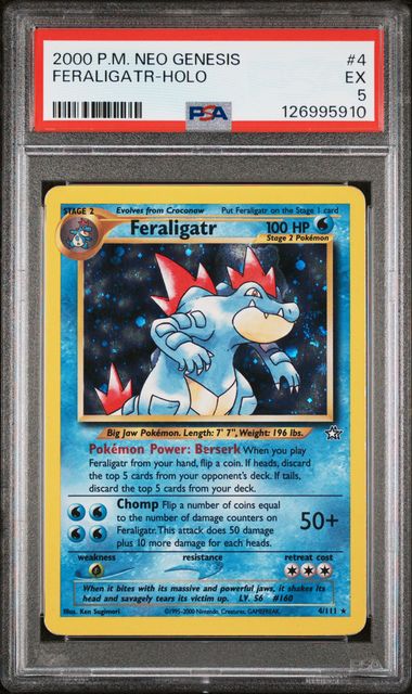 2000 POKEMON NEO GENESIS #4 FERALIGATR-HOLO PSA 5 (SWIRL)