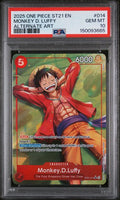 2025 ONE PIECE STARTER DECK ST21-EX GEAR 5 #014 MONKEY D. LUFFY ALTERNATE ART PSA 10