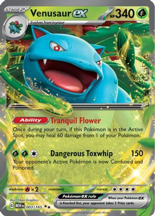 Venusaur Ex 3 Sv Scarlet And Violet 151 Holofoil