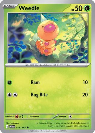 Weedle 13 Sv Scarlet And Violet 151 Reverse Holofoil