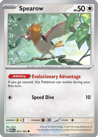 Spearow 21 Sv Scarlet And Violet 151 Reverse Holofoil