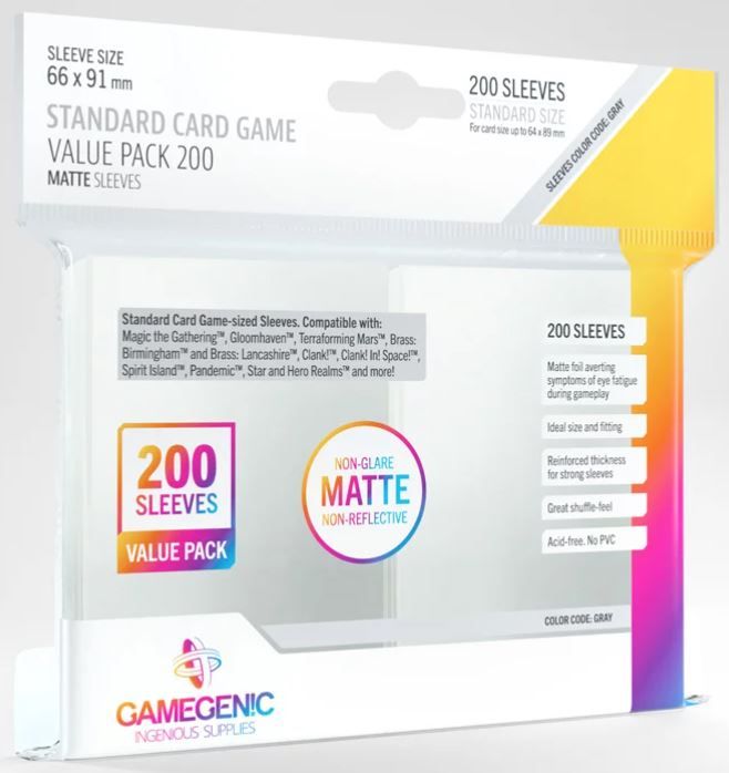Matte Standard Card Game Value Pack 200 Sleeves