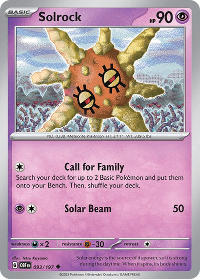 Solrock - 093/197 - (SV03: Obsidian Flames)