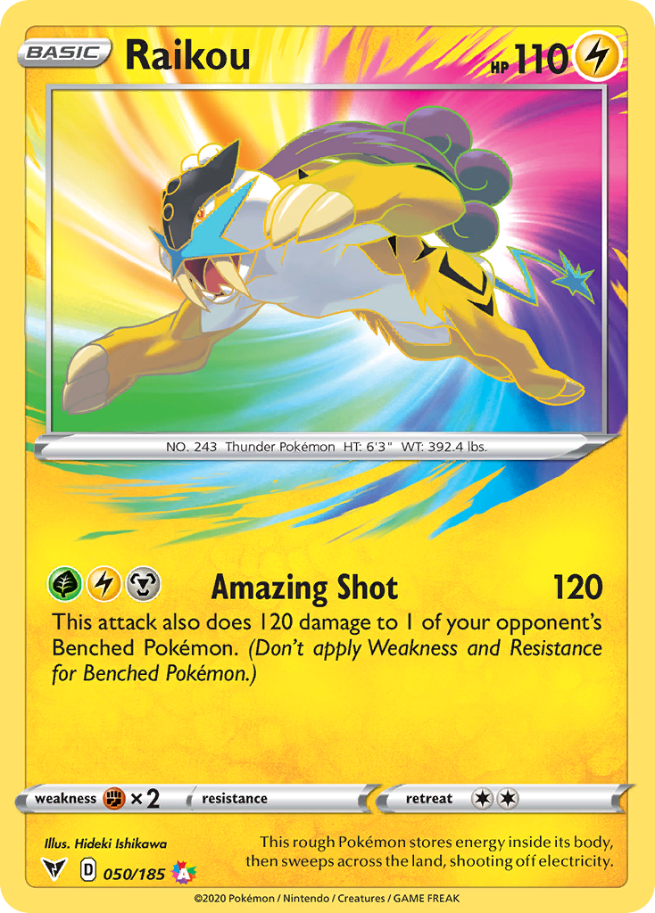 Raikou 50 185 Vivid Voltage Holofoil