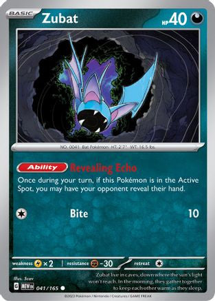 Zubat 41 Sv Scarlet And Violet 151 Reverse Holofoil