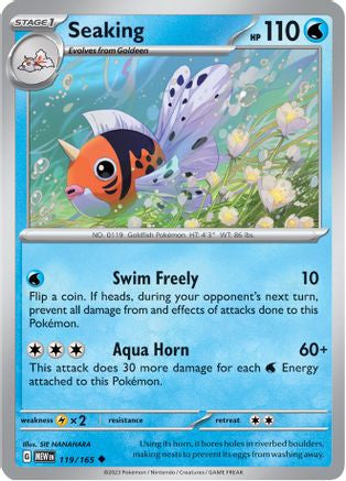 Seaking 119 Sv Scarlet And Violet 151 Reverse Holofoil