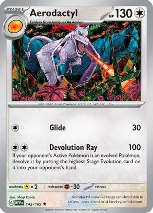 Aerodactyl 142 Sv Scarlet And Violet 151 Reverse Holofoil