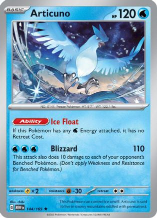 Articuno 144 Sv Scarlet And Violet 151 Reverse Holofoil