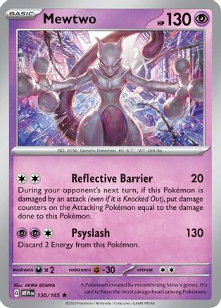 Mewtwo 150 Sv Scarlet And Violet 151 Reverse Holofoil