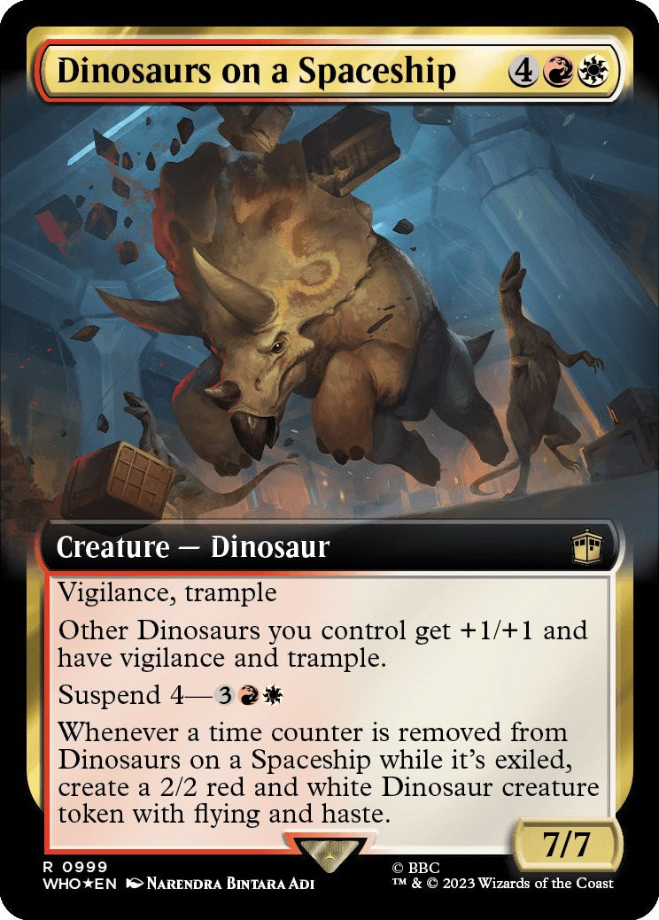 Dinosaurs on a Spaceship (Extended Art) (Surge Foil) - 999 - (Universes Beyond: Doctor Who)