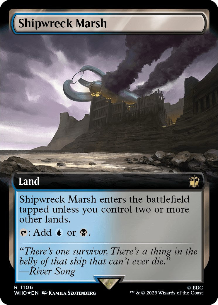 Shipwreck Marsh (Extended Art) (Surge Foil) - 1106 - (Universes Beyond: Doctor Who)