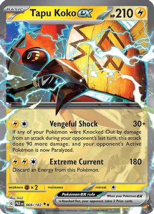 Tapu Koko ex (68/182) - SV04 Paradox Rift Holofoil
