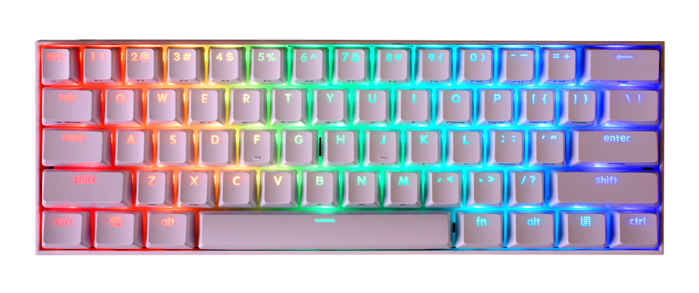 KBParadise V60 The 2 White RGB LED 60% Double Shot PBT Hotswap Mechanical Keyboard