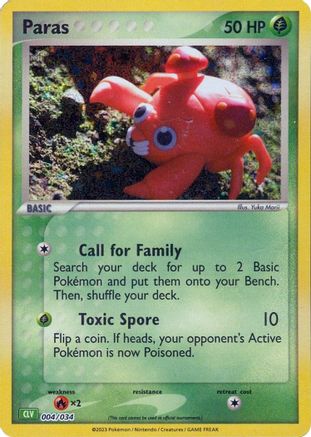 Paras (4/034) - Trading Card Game Classic Holofoil