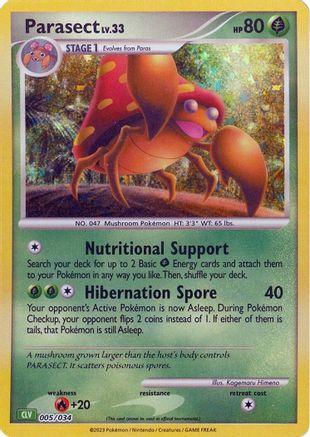 Parasect (5/034) - Trading Card Game Classic Holofoil