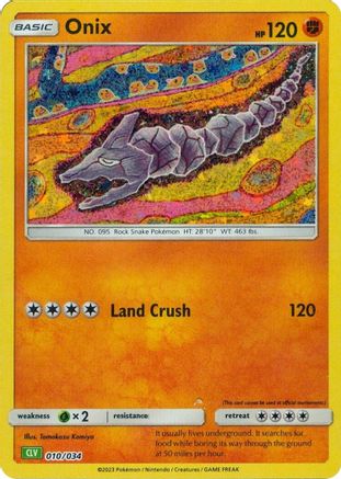 Onix (10/034) - Trading Card Game Classic Holofoil