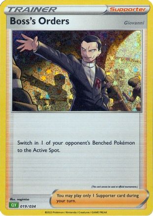 Boss's Orders (CLV) (19/034) - Trading Card Game Classic Holofoil