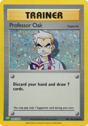 Professor Oak (CLV) (24/034) - Trading Card Game Classic Holofoil