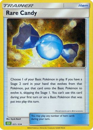 Rare Candy (CLV) (25/034) - Trading Card Game Classic Holofoil