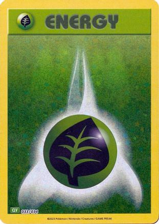 Basic Grass Energy 33 Trading Card Game Classic Holofoil